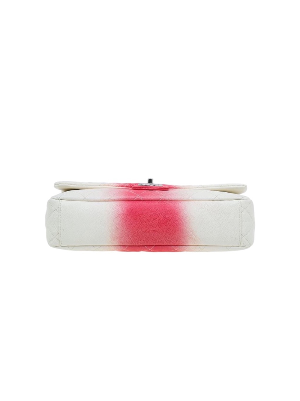 CHANEL Cream Leather Shoulder Bag with Pink Ombre Center - Picture 3 of 7